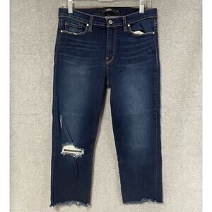 HUDSON Nico Cigarette Raw Hem Distressed Cropped Jeans Size 30
